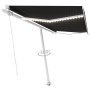 Toldo retráctil manual con LED gris antracita 450x300 cm de vidaXL, Toldos - Ref: Foro24-3069564, Precio: 508,50 €, Descuento: %