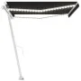 Manual retractable awning with LED anthracite gray 450x300 cm by vidaXL, Awnings - Ref: Foro24-3069564, Price: 500,50 €, Disc...