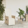 Reclining garden chair with beige synthetic rattan cushions by vidaXL, Garden chairs - Ref: Foro24-365662, Price: 140,29 €, D...