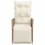 Reclining garden chair with beige synthetic rattan cushions by vidaXL, Garden chairs - Ref: Foro24-365662, Price: 140,29 €, D...