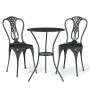 Mesa y sillas de bistró 3 piezas aluminio fundido negro by vidaXL, Garden sets - Ref: Foro24-317754, Price: 197,69 €, Discoun...