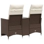Zweiplätziges, verstellbares Gartensofa mit braunem PE-Rattan-Tisch. von vidaXL, Outdoor-Sofas - Ref: Foro24-365711, Preis: 2...
