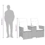 Sofá de jardín reclinable de 2 plazas con mesa ratán PE marrón by vidaXL, Outdoor sofas - Ref: Foro24-365711, Price: 239,10 €...