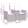 Zweiplätziges, verstellbares Gartensofa mit braunem PE-Rattan-Tisch. von vidaXL, Outdoor-Sofas - Ref: Foro24-365711, Preis: 2...