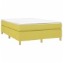 Estructura de cama sin colchón tela verde 140x190 cm