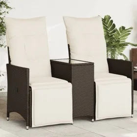 2-Sitzer-Gartensofa mit braunem PE-Rattantisch von vidaXL, Outdoor-Sofas - Ref: Foro24-365716, Preis: 261,53 €, Rabatt: %