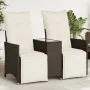 Sofá de jardín reclinable de 2 plazas con mesa ratán PE marrón de vidaXL, Sofás de exterior - Ref: Foro24-365716, Precio: 261...