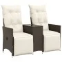 2-Sitzer-Gartensofa mit braunem PE-Rattantisch von vidaXL, Outdoor-Sofas - Ref: Foro24-365716, Preis: 261,53 €, Rabatt: %