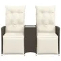 2-Sitzer-Gartensofa mit braunem PE-Rattantisch von vidaXL, Outdoor-Sofas - Ref: Foro24-365716, Preis: 261,53 €, Rabatt: %