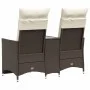Sofá de jardín reclinable de 2 plazas con mesa ratán PE marrón de vidaXL, Sofás de exterior - Ref: Foro24-365716, Precio: 261...