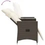 Sofá de jardín reclinable de 2 plazas con mesa ratán PE marrón de vidaXL, Sofás de exterior - Ref: Foro24-365716, Precio: 261...