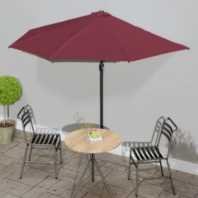Sombrilla balcón semicircular aluminio burdeos 300x155x223 cm de vidaXL, Sombrillas - Ref: Foro24-312502, Precio: 60,28 €, De...