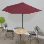 Halbrunder Balkonschirm aus burgunderfarbenem Aluminium, 300 x 155 x 223 cm von vidaXL, Sonnenschirme - Ref: Foro24-312502, P...