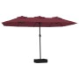 Doppelschirm mit burgunderroten LED-Leuchten 449 x 245 cm von vidaXL, Sonnenschirme - Ref: Foro24-362957, Preis: 217,42 €, Ra...