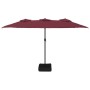 Double umbrella with burgundy red LED lights 449x245 cm by vidaXL, Umbrellas - Ref: Foro24-362957, Price: 217,42 €, Discount: %