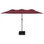 Double umbrella with burgundy red LED lights 449x245 cm by vidaXL, Umbrellas - Ref: Foro24-362957, Price: 208,18 €, Discount: %