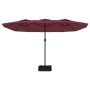 Doppelschirm mit burgunderroten LED-Leuchten 449 x 245 cm von vidaXL, Sonnenschirme - Ref: Foro24-362957, Preis: 217,42 €, Ra...
