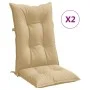 High back chair cushions 2 pcs beige melange fabric 120x50x7cm by vidaXL, Cushions for chairs and sofas - Ref: Foro24-4002355...