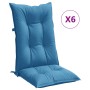 Cojines silla respaldo alto 6 uds tela azul melange 120x50x7 cm de vidaXL, Cojines para sillas y sofás - Ref: Foro24-4002360,...