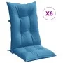 Cojines silla respaldo alto 6 uds tela azul melange 120x50x7 cm de vidaXL, Cojines para sillas y sofás - Ref: Foro24-4002360,...