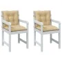 Kissen für niedrige Rückenlehne, 2 Einheiten, beige Melange-Stoff, 100 x 50 x 7 cm von vidaXL, Kissen für Stühle und Sofas - ...