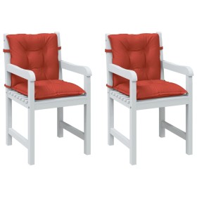 Cojines silla respaldo bajo 2 ud tela rojo melange 100x50x7 cm
