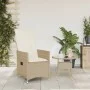 Liegender Gartenstuhl mit beigen synthetischen Rattankissen von vidaXL, Gartenstühle - Ref: Foro24-365641, Preis: 120,87 €, R...