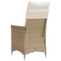 Liegender Gartenstuhl mit beigen synthetischen Rattankissen von vidaXL, Gartenstühle - Ref: Foro24-365641, Preis: 112,43 €, R...