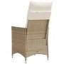 Reclining garden chair with beige synthetic rattan cushions by vidaXL, Garden chairs - Ref: Foro24-365641, Price: 120,87 €, D...