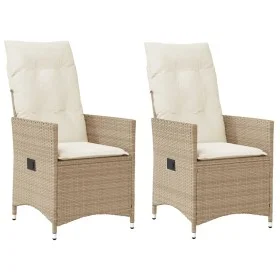 Gartenliegen mit beigen Kissen 2 Stück PE-Rattan von vidaXL, Gartenstühle - Ref: Foro24-365648, Preis: 238,50 €, Rabatt: %