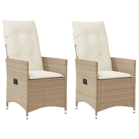 Garden recliners with beige cushions 2 pcs PE rattan by vidaXL, Garden chairs - Ref: Foro24-365648, Price: 217,32 €, Discount: %