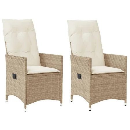 Garden recliners with beige cushions 2 pcs PE rattan by vidaXL, Garden chairs - Ref: Foro24-365648, Price: 238,50 €, Discount: %