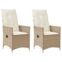 Garden recliners with beige cushions 2 pcs PE rattan by vidaXL, Garden chairs - Ref: Foro24-365648, Price: 217,32 €, Discount: %