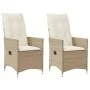 Sillones reclinables de jardín con cojines beige 2 uds ratán PE de vidaXL, Sillas de jardín - Ref: Foro24-365648, Precio: 237...