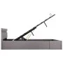 Hydraulisches Canape-Bett mit LED-Aufbewahrung, taupefarbener Stoff, 120 x 200 cm von vidaXL, Betten und Lattenroste - Ref: F...