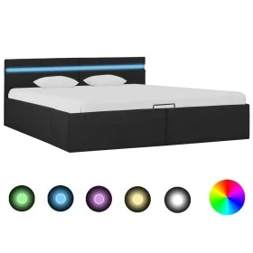 Cama hidráulica con almacenaje y LED tela gris oscuro 180x200cm de vidaXL, Camas y somieres - Ref: Foro24-285605, Precio: 356...