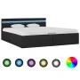 Cama hidráulica con almacenaje y LED tela gris oscuro 180x200cm de vidaXL, Camas y somieres - Ref: Foro24-285605, Precio: 354...