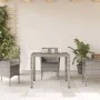 Garden table glass surface PE rattan gray 90x90x75 cm by vidaXL, Garden tables - Ref: Foro24-365588, Price: 114,14 €, Discoun...