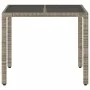 Garden table glass surface PE rattan gray 90x90x75 cm by vidaXL, Garden tables - Ref: Foro24-365588, Price: 114,14 €, Discoun...