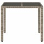 Gartentisch Glasoberfläche PE Rattan grau 90x90x75 cm von vidaXL, Gartentische - Ref: Foro24-365588, Preis: 109,83 €, Rabatt: %