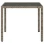 Garden table glass surface PE rattan gray 90x90x75 cm by vidaXL, Garden tables - Ref: Foro24-365588, Price: 114,14 €, Discoun...