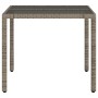 Gartentisch Glasoberfläche PE Rattan grau 90x90x75 cm von vidaXL, Gartentische - Ref: Foro24-365588, Preis: 109,83 €, Rabatt: %
