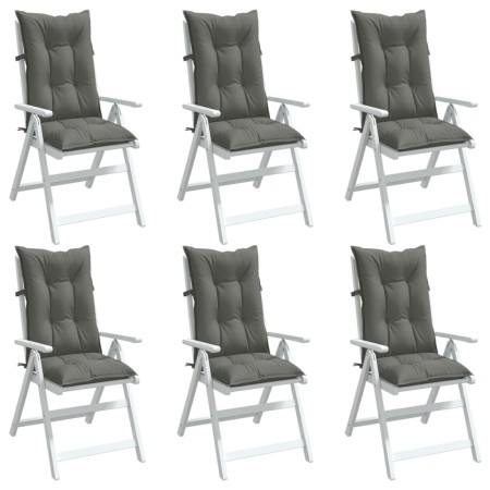 Cojines para silla respaldo alto 6 uds tela gris oscuro melange de vidaXL, Cojines para sillas y sofás - Ref: Foro24-4002351,...