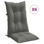 High back chair cushions 6 pcs dark gray melange fabric by vidaXL, Cushions for chairs and sofas - Ref: Foro24-4002351, Price...
