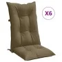 High back chair cushions 6 pcs gray taupe melange fabric by vidaXL, Cushions for chairs and sofas - Ref: Foro24-4002372, Pric...