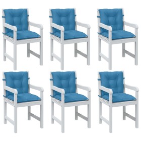 Cojines silla respaldo bajo 6 ud tela azul melange 100x50x7 cm