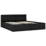 Cama hidráulica con almacenaje y LED tela gris oscuro 160x200cm de vidaXL, Camas y somieres - Ref: Foro24-285604, Precio: 343...