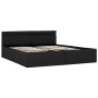 Cama hidráulica con almacenaje y LED tela gris oscuro 160x200cm de vidaXL, Camas y somieres - Ref: Foro24-285604, Precio: 324...