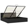 Hydraulisches Bett mit Stauraum und dunkelgrauem LED-Stoff, 160 x 200 cm von vidaXL, Betten und Lattenroste - Ref: Foro24-285...