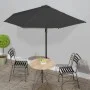 Halbrunder Balkonschirm mit schwarzer Aluminiumstange 300x155x223cm von vidaXL, Sonnenschirme - Ref: Foro24-312504, Preis: 62...